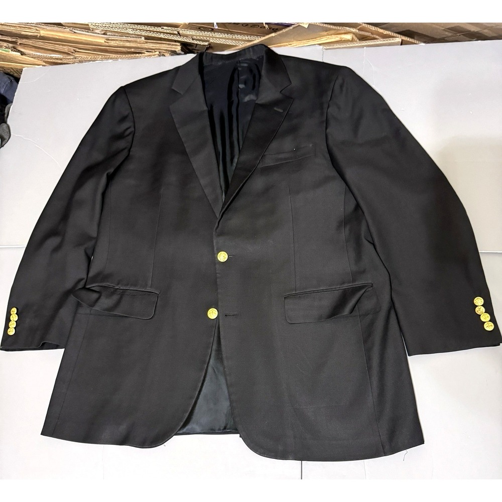 Brooks Brothers Country Club Blazer Loro Piana Super 120s Black Vintage USA 43 R